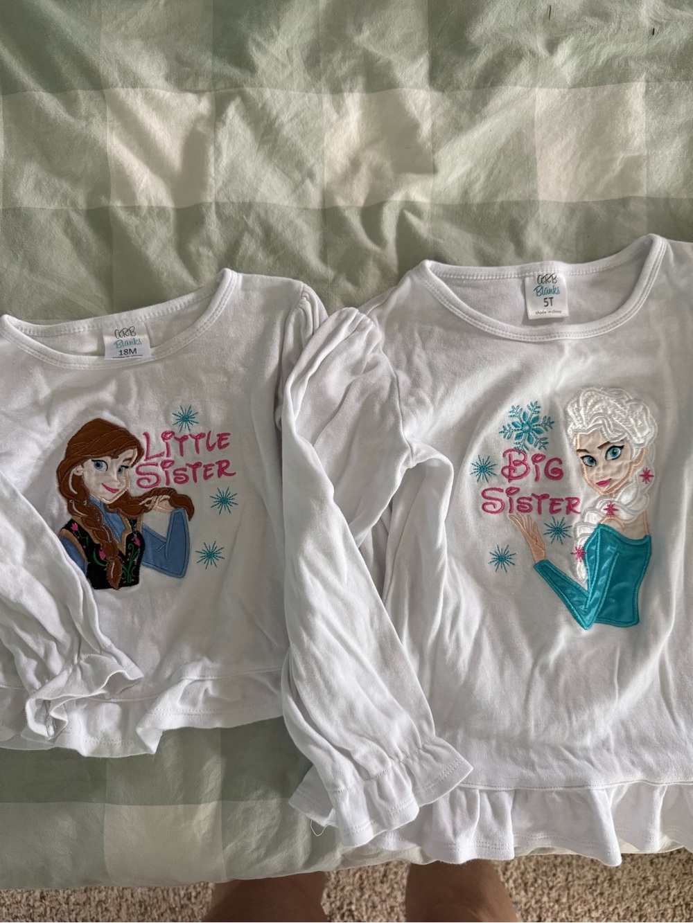 Frozen Elsa and Anna Sister Shirt Set